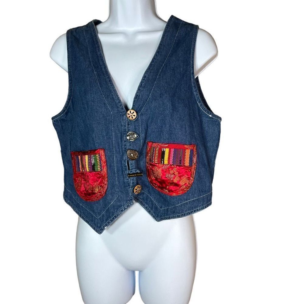 Vintage Nina Piccalino Unique Denim Vestsize 8